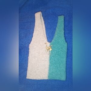 Unique Alpaca (or Wool) Shoulder Bag w/ Crane Brooch